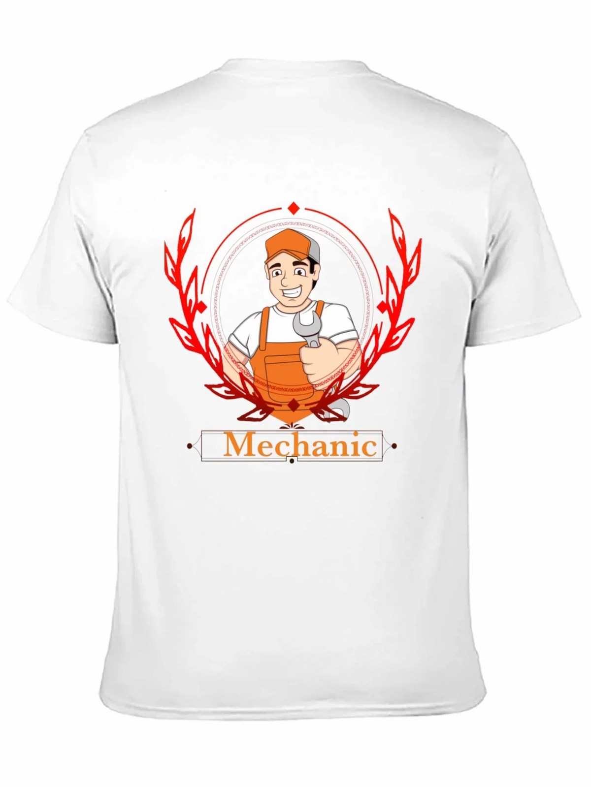 Mechanic Cartoon Graphic Black T-Shirt