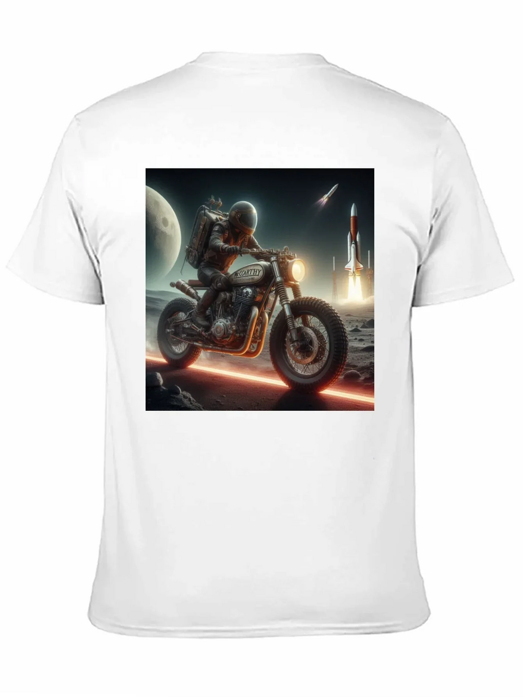 Sci-Fi Motorcycle Graphic T-Shirt