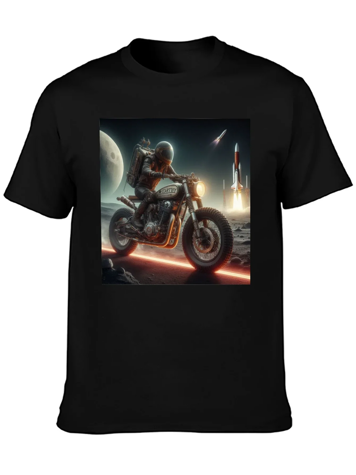 Sci-Fi Motorcycle Graphic T-Shirt