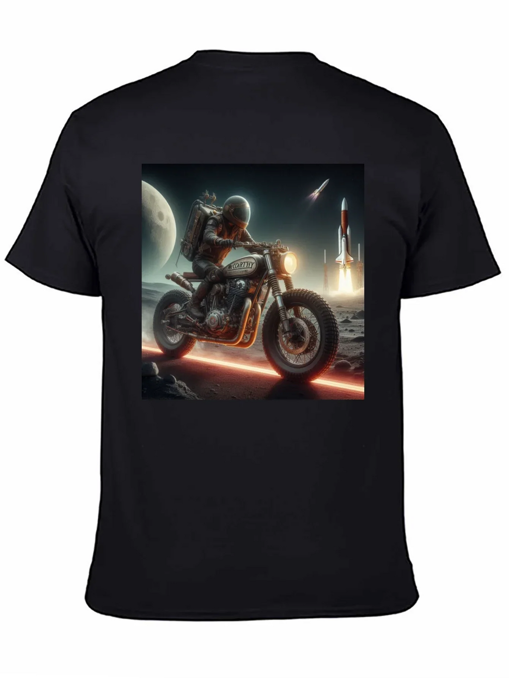 Sci-Fi Motorcycle Graphic T-Shirt