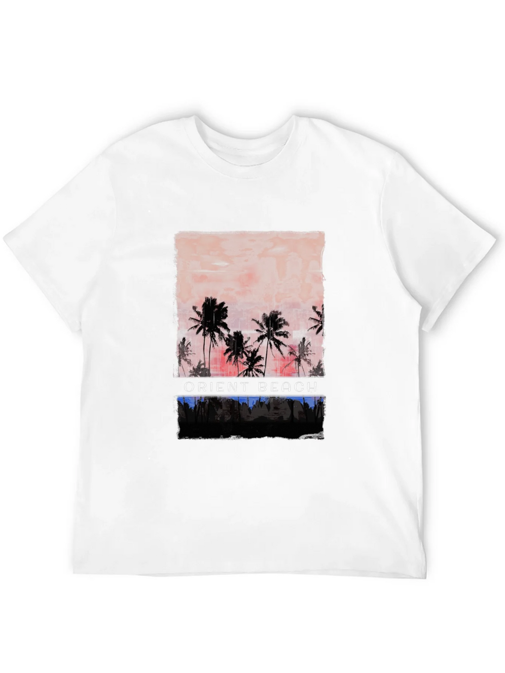Orient Beach Palm Tree Graphic T-Shirt