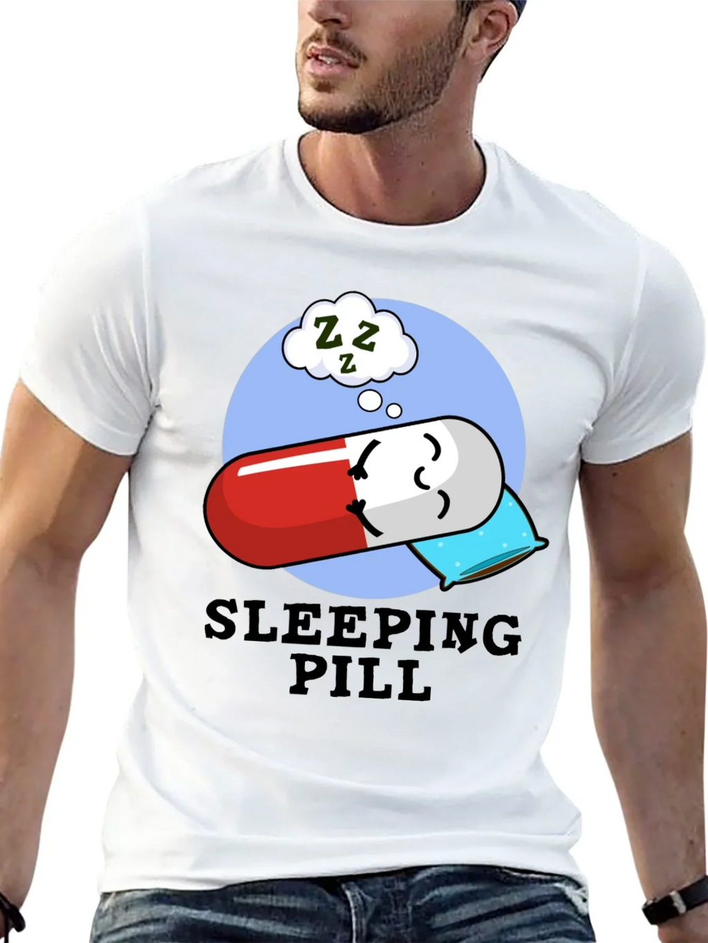 Sleeping Pill Funny Graphic T-Shirt - Unisex