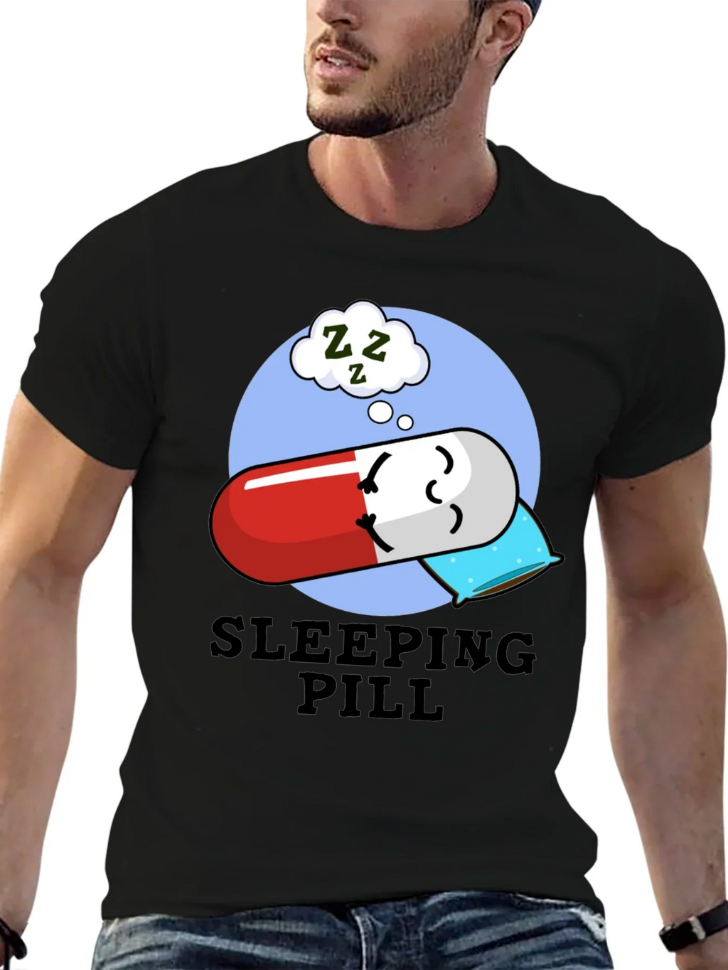 Sleeping Pill Funny Graphic T-Shirt - Unisex