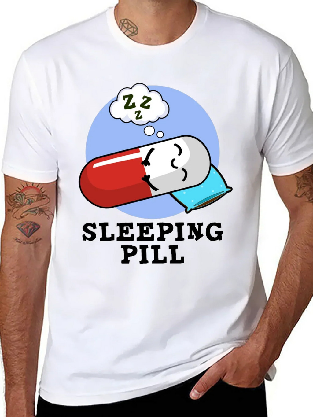 Sleeping Pill Funny Graphic T-Shirt - Unisex