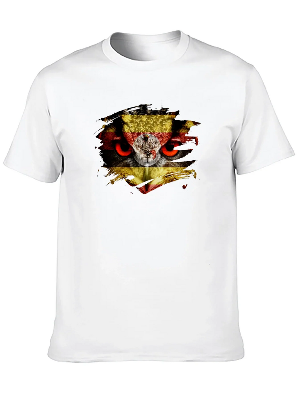 Owl Uganda Flag Graphic Black T-Shirt
