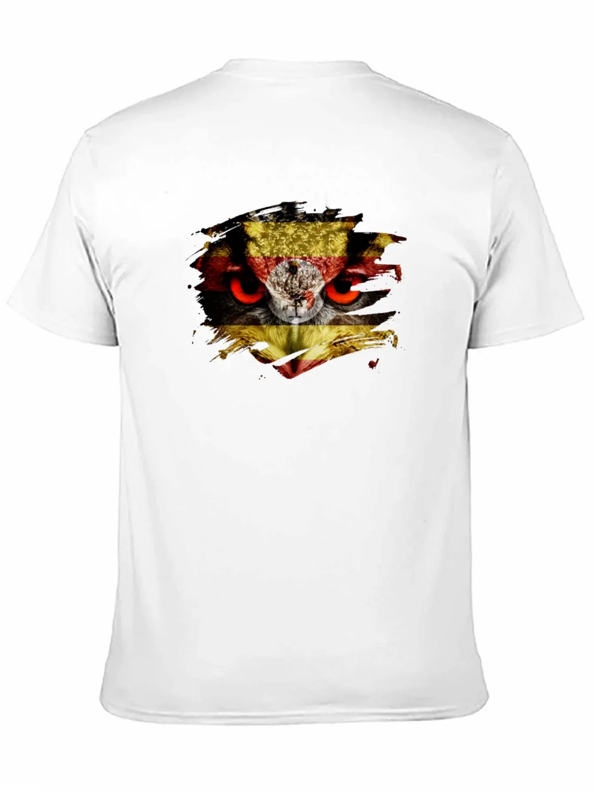 Owl Uganda Flag Graphic Black T-Shirt