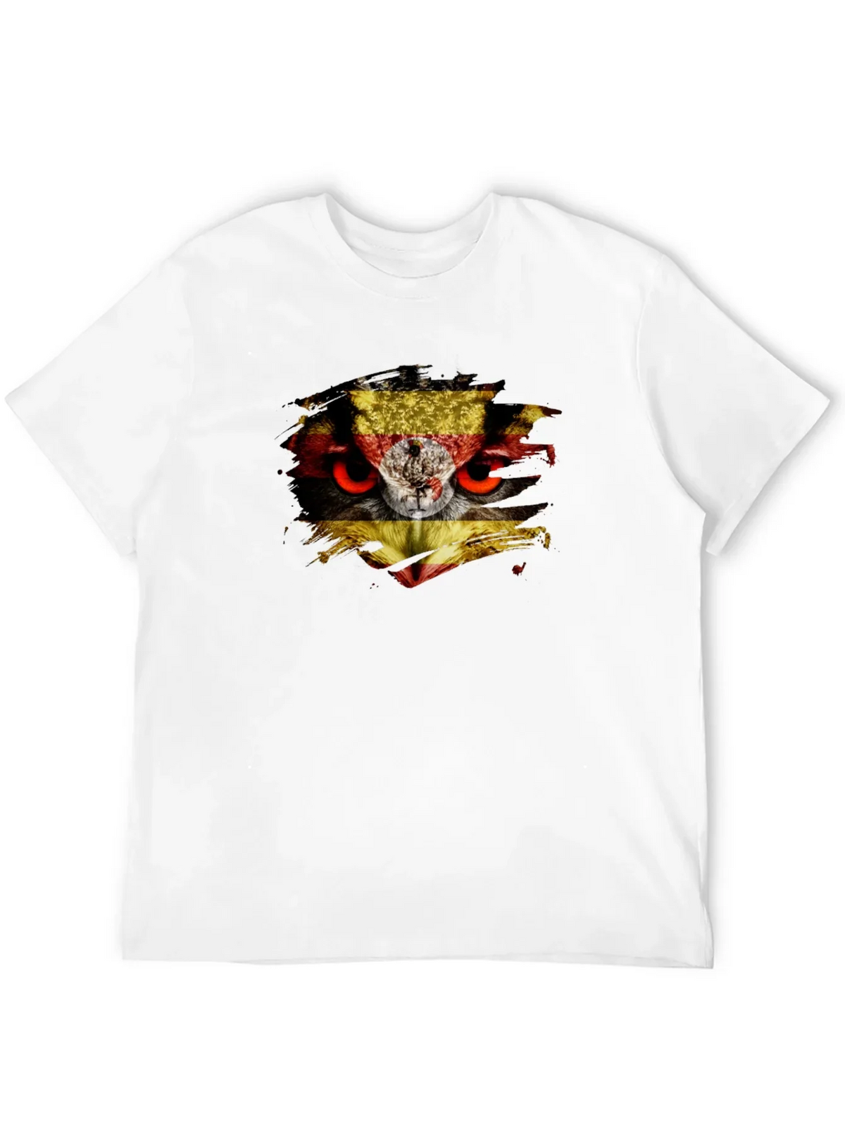 Owl Uganda Flag Graphic Black T-Shirt