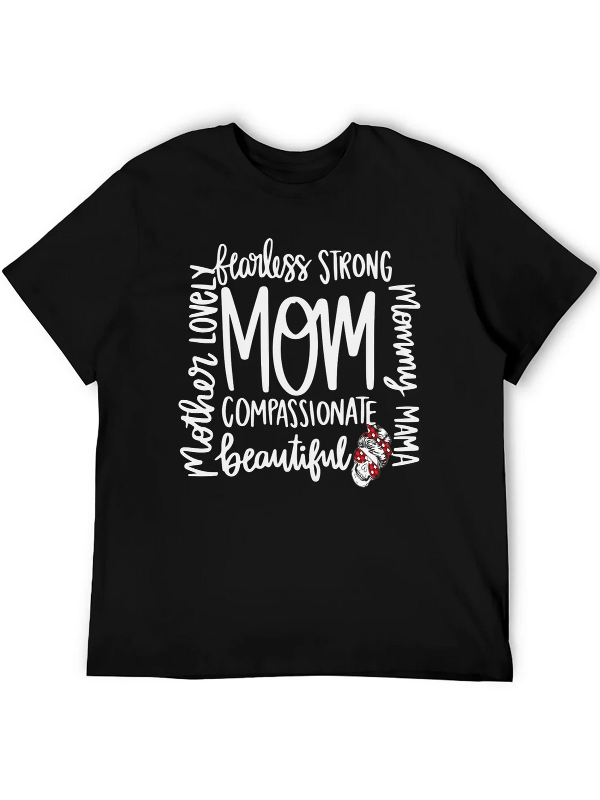 Fearless Strong Mom Graphic Tee - Black