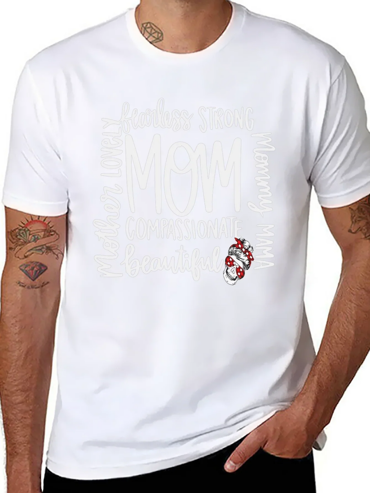 Fearless Strong Mom Graphic Tee - Black
