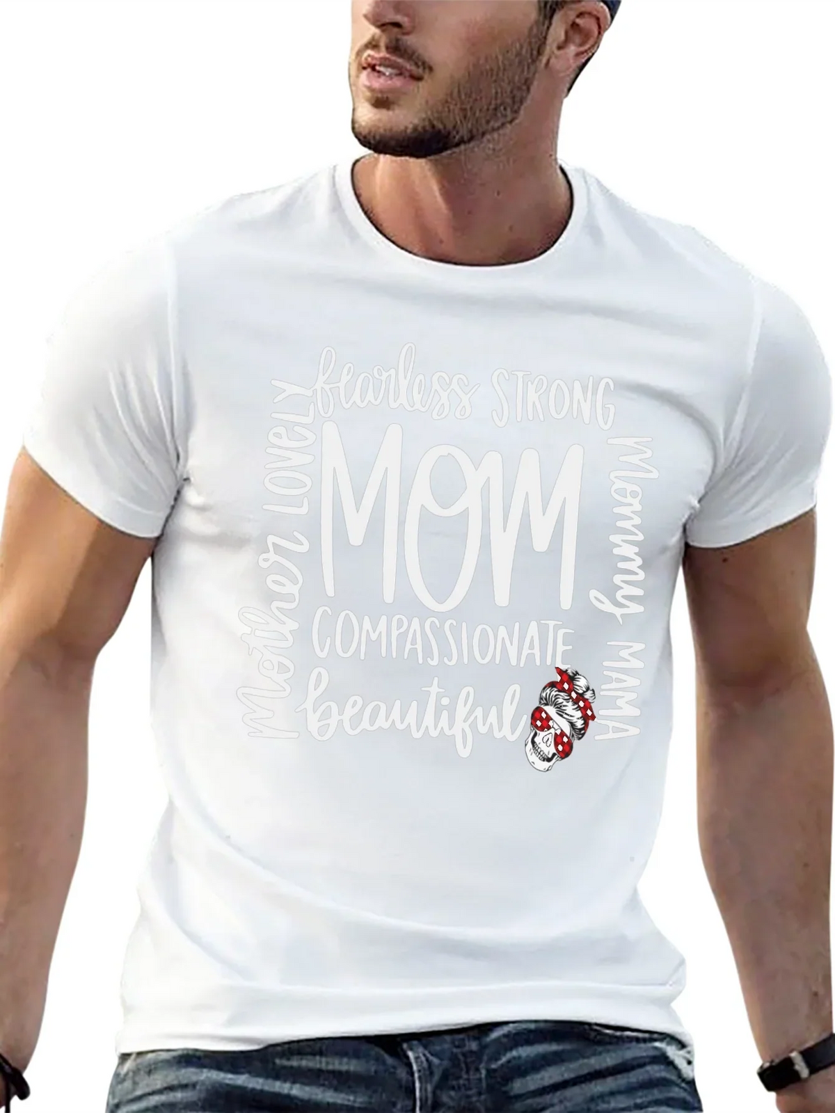 Fearless Strong Mom Graphic Tee - Black