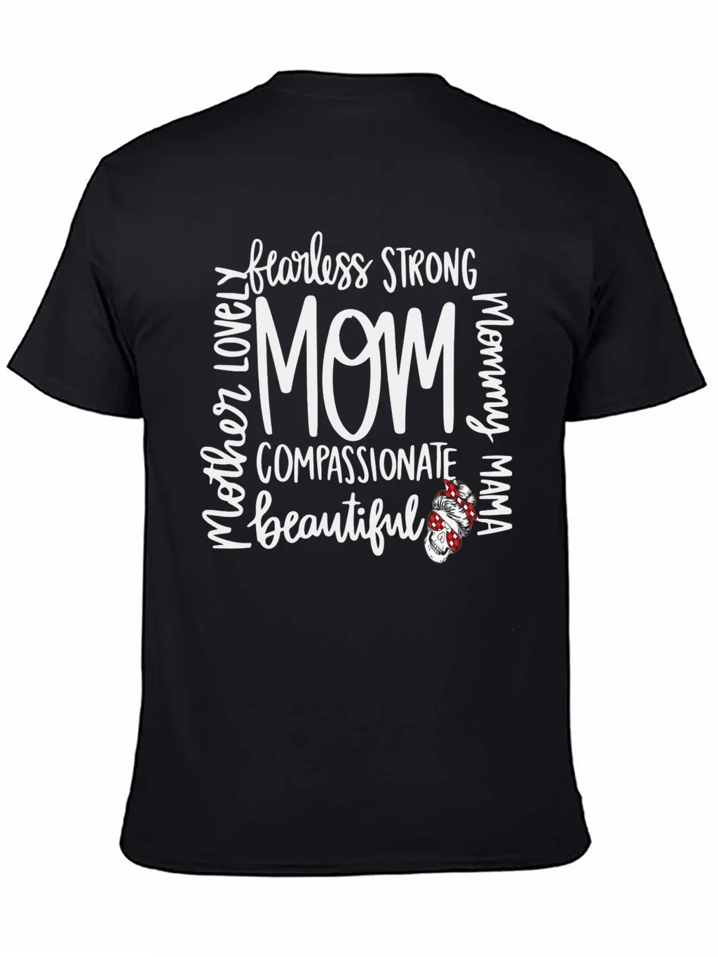 Fearless Strong Mom Graphic Tee - Black