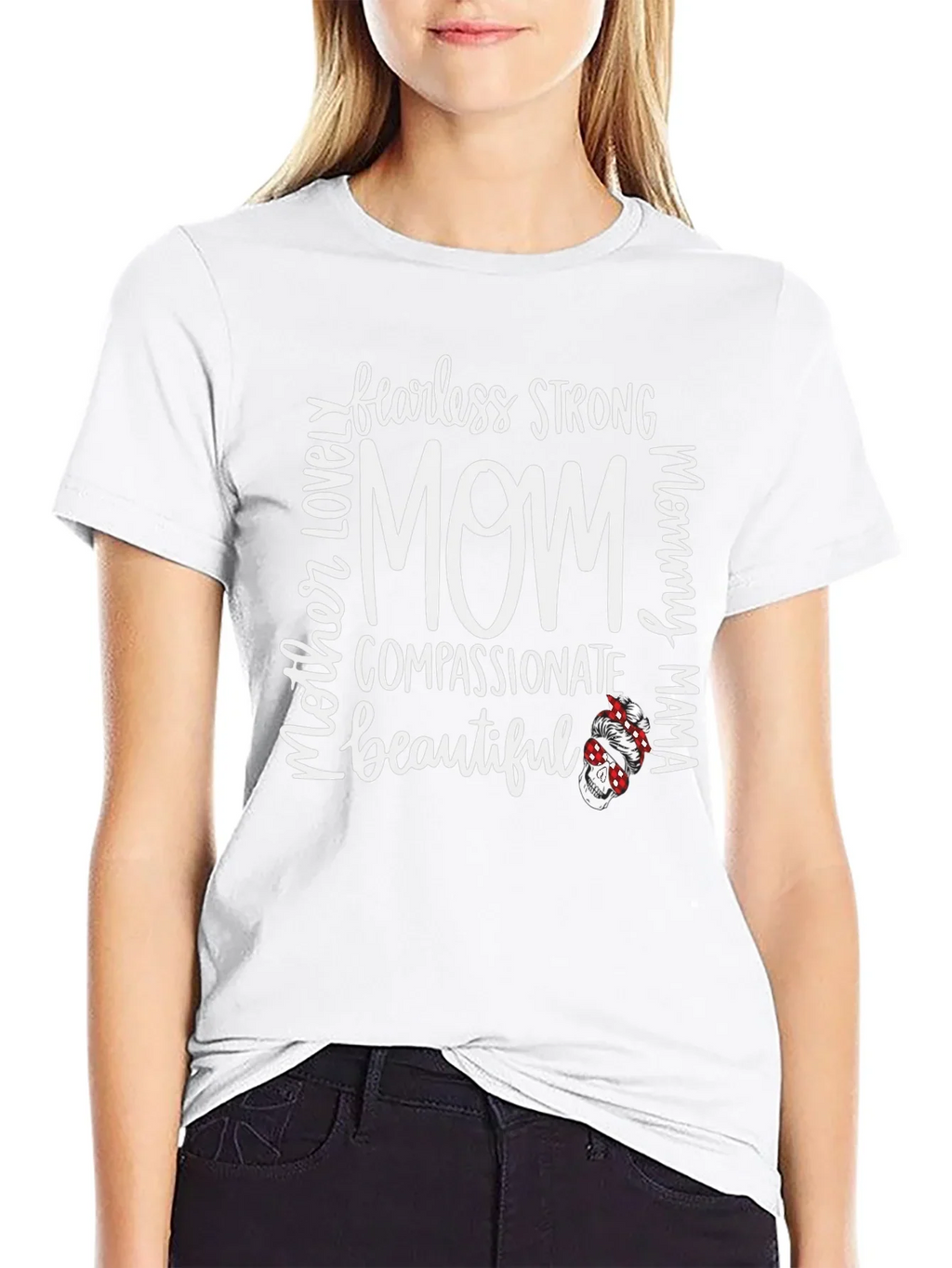 Fearless Strong Mom Graphic Tee - Black