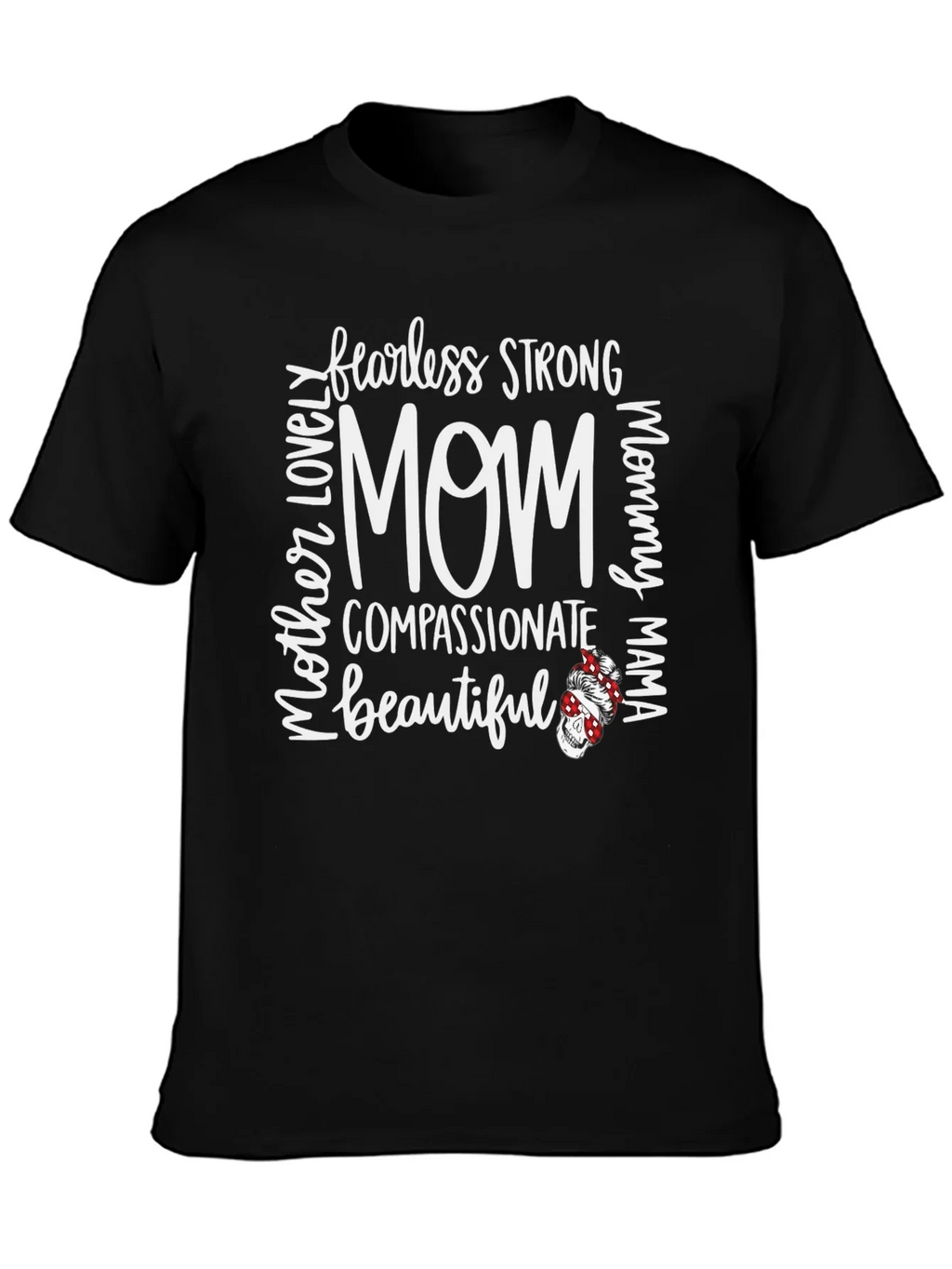 Fearless Strong Mom Graphic Tee - Black
