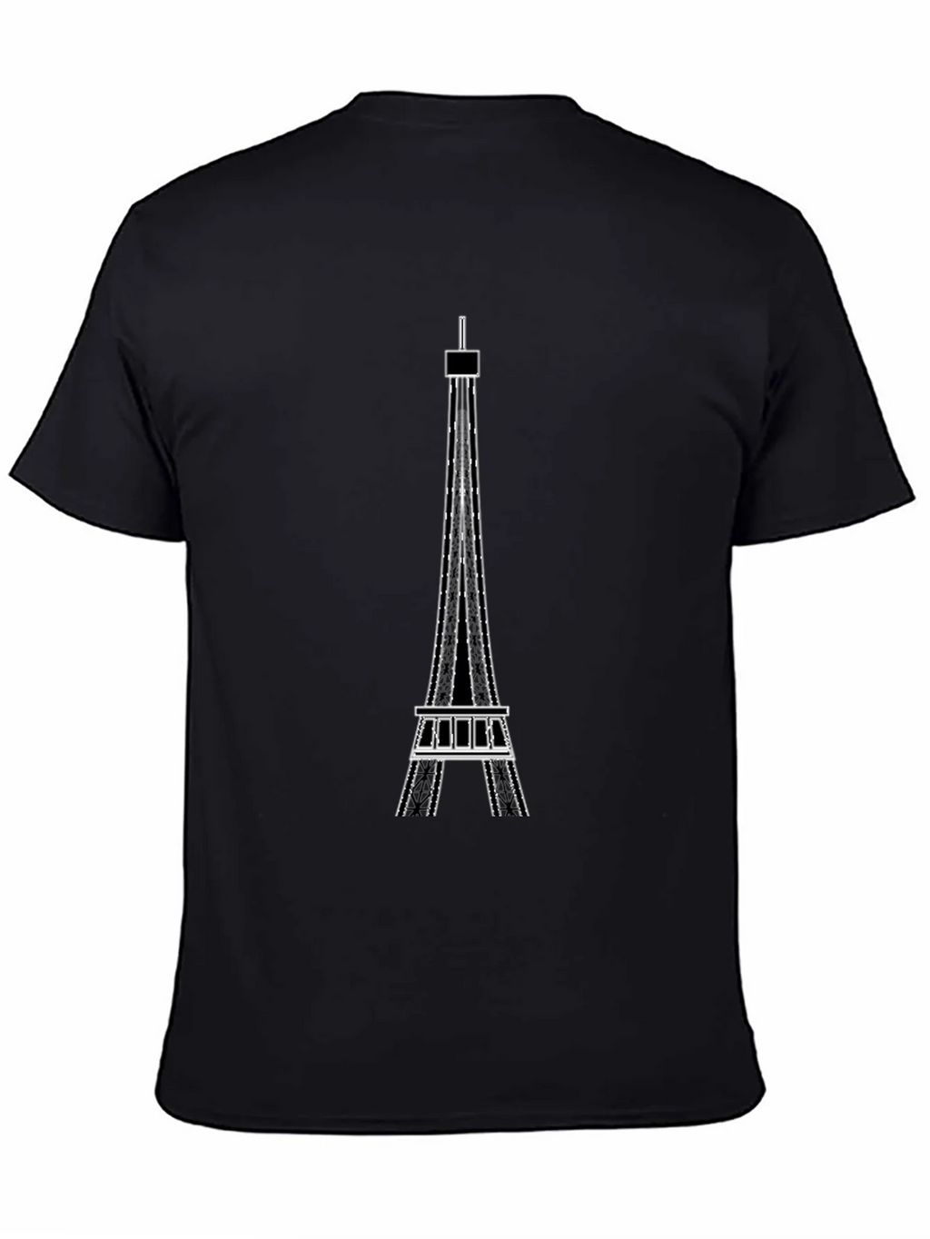 Eiffel Tower Graphic Tee - Modern Black T-Shirt