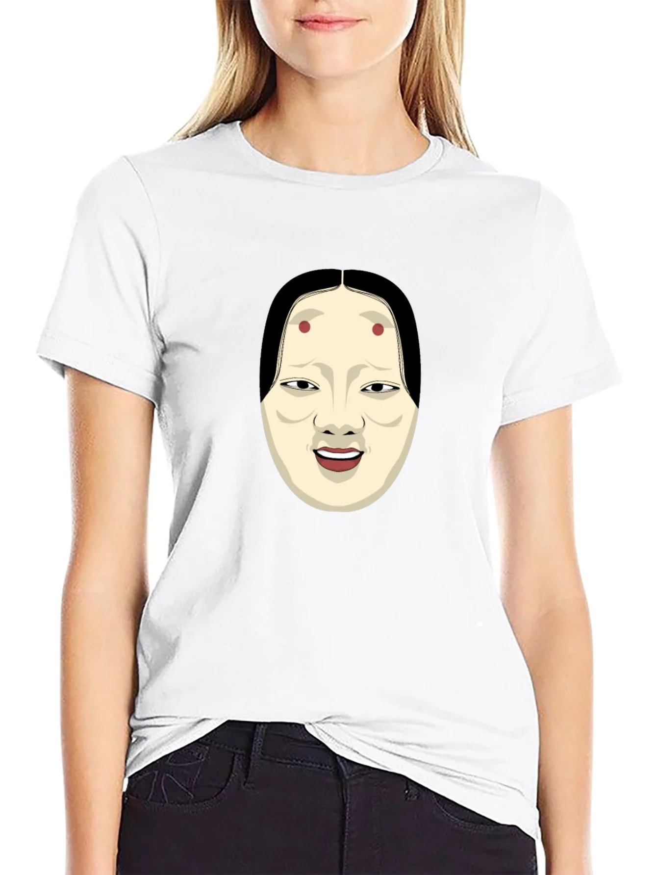 Kabuki Mask Graphic Tee - Unique Japanese Art Shirt