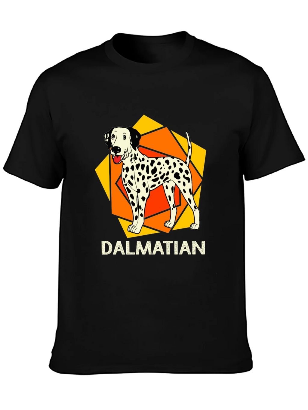Dalmatian Dog Graphic Print Black T-Shirt