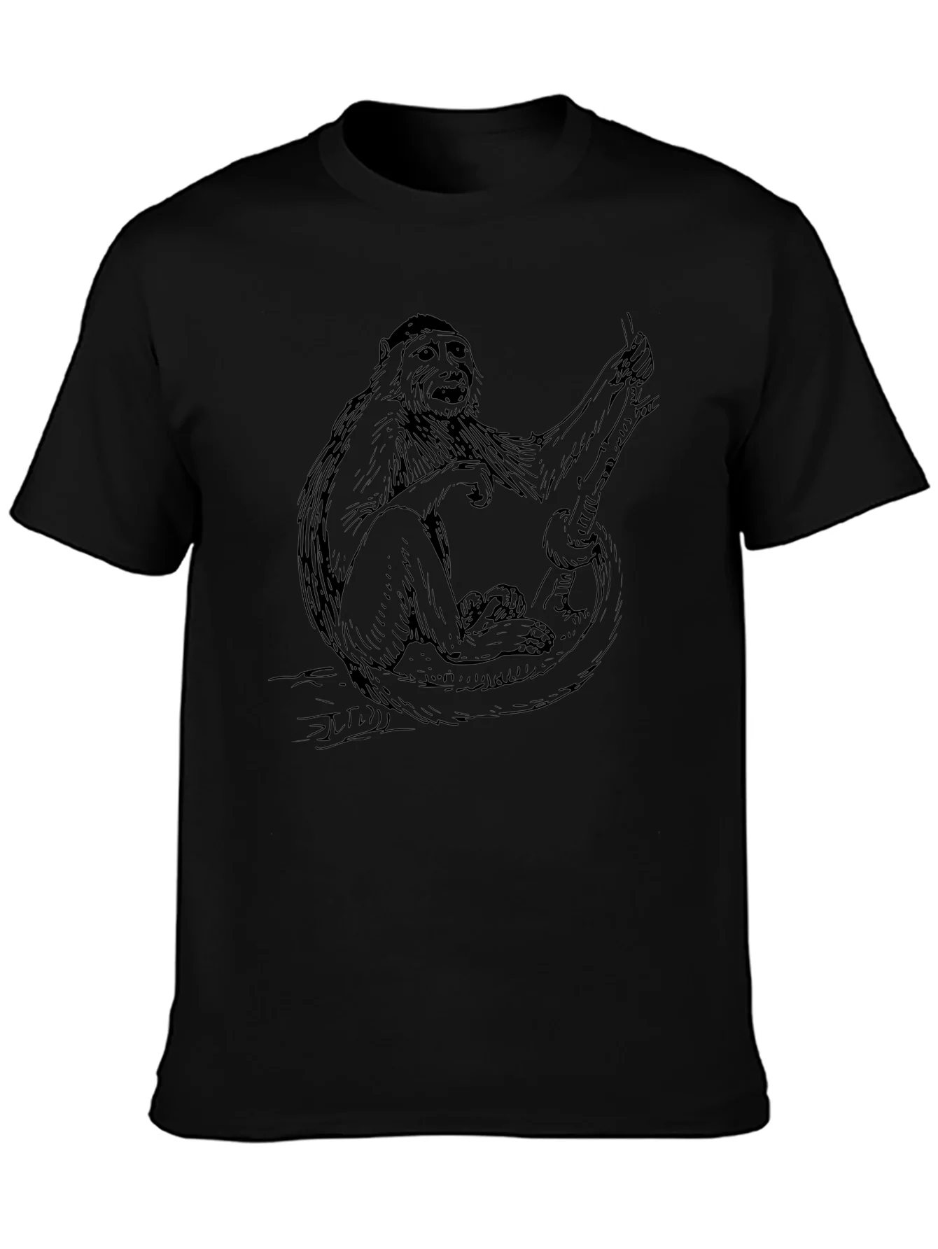 Monkey Graphic Black T-Shirt - Cool Animal Tee