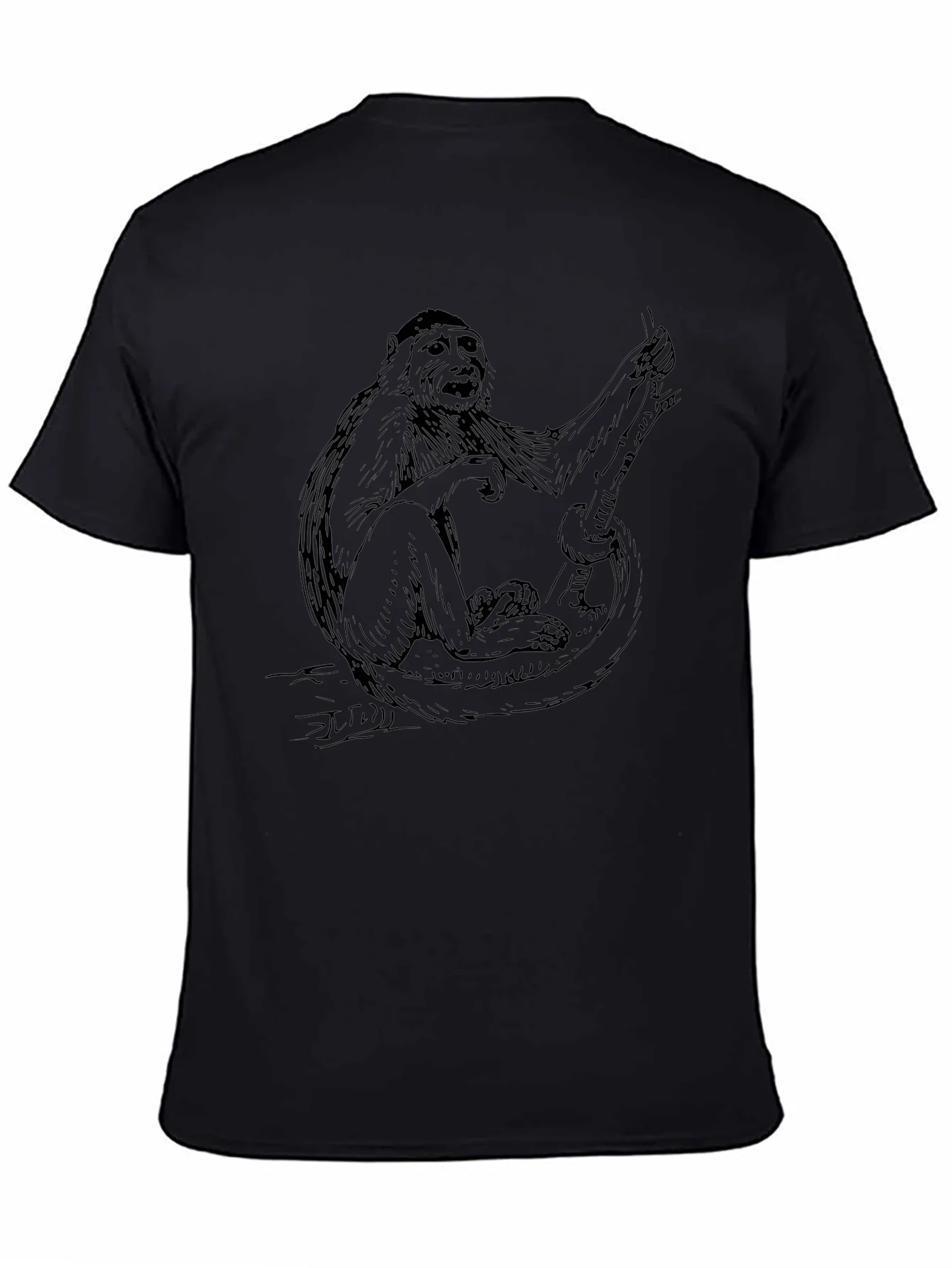 Monkey Graphic Black T-Shirt - Cool Animal Tee