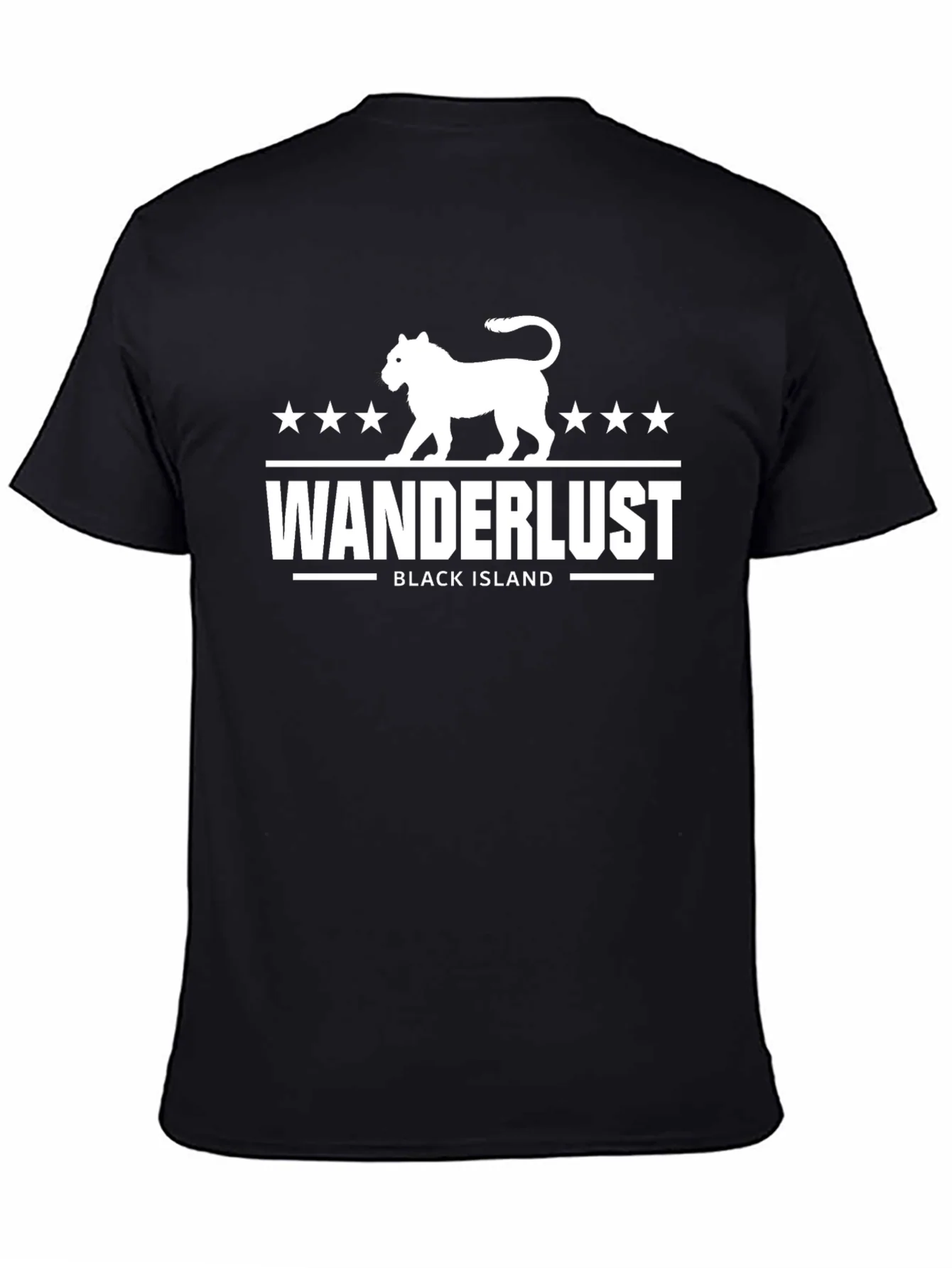 Wanderlust Black Island Graphic Tee - Stylish Travel T-Shirt