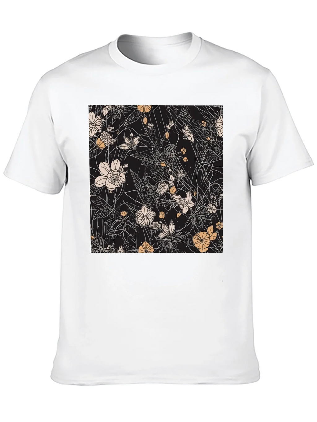 Floral Print Black T-Shirt - Stylish Casual Wear