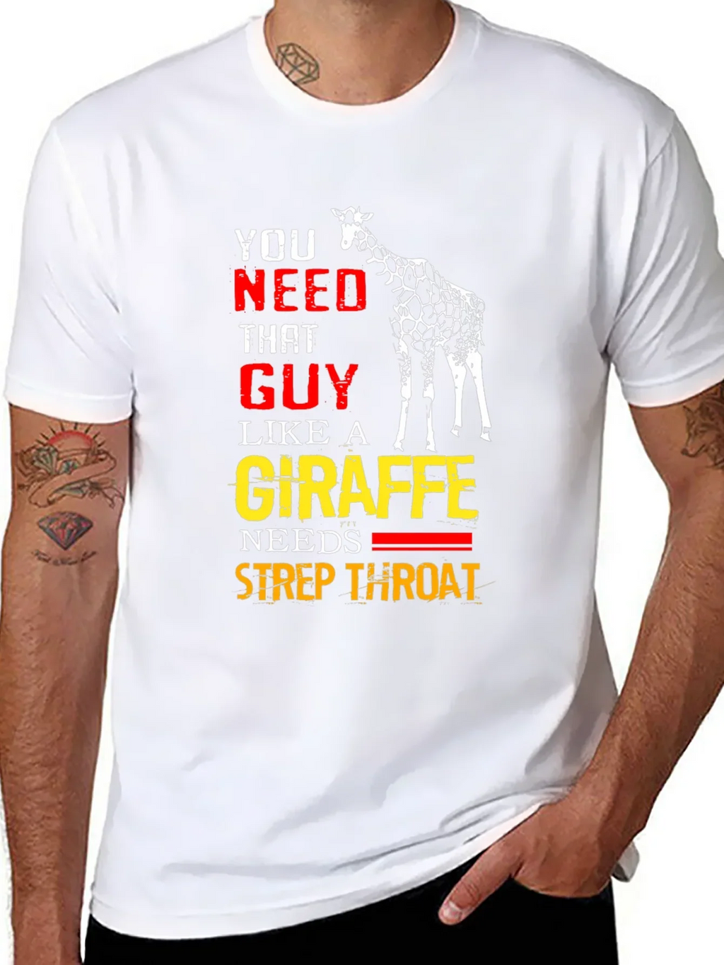 Giraffe Strep Throat T-Shirt - Funny Graphic Tee