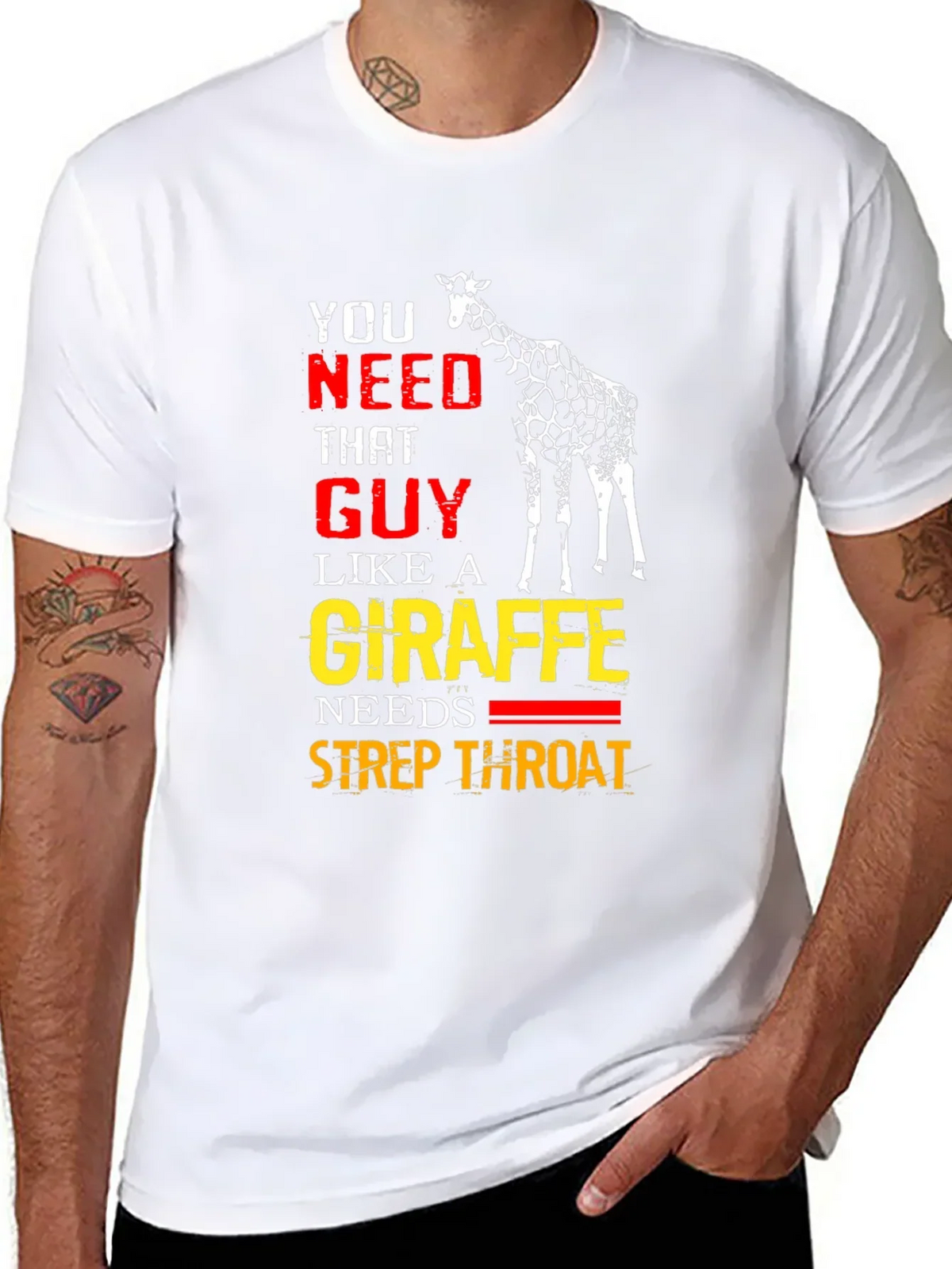 Giraffe Strep Throat T-Shirt - Funny Graphic Tee