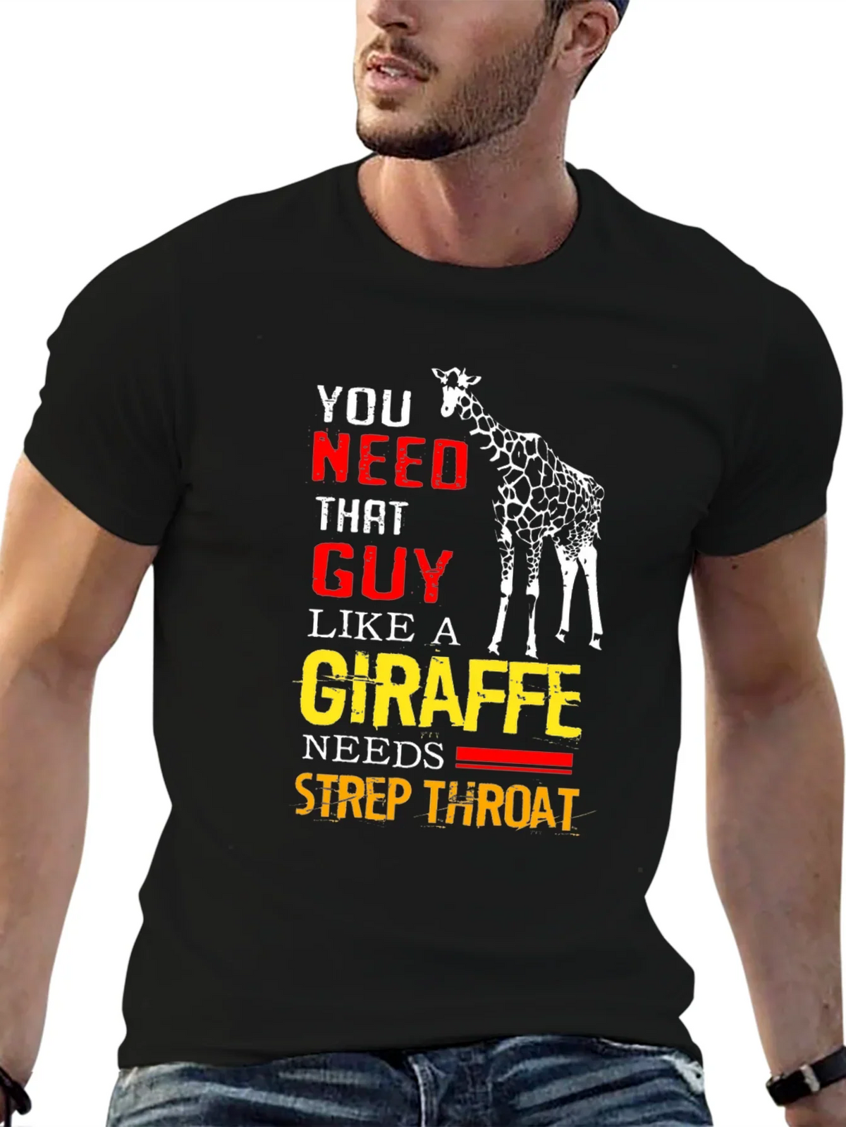 Giraffe Strep Throat T-Shirt - Funny Graphic Tee