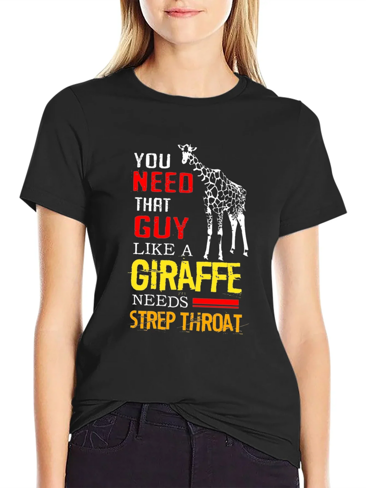 Giraffe Strep Throat T-Shirt - Funny Graphic Tee