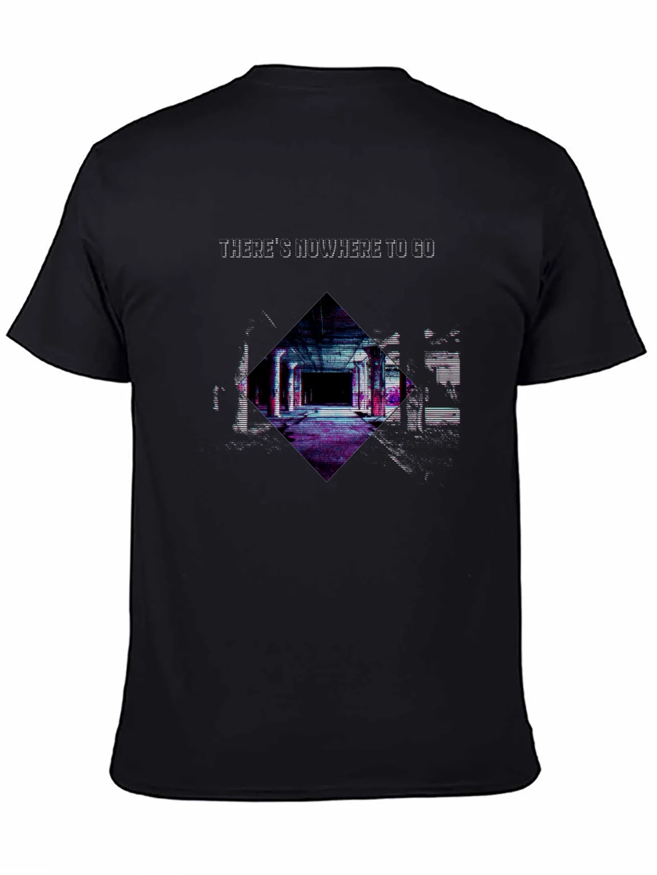 Edgy Nowhere To Go Graphic Black T-Shirt