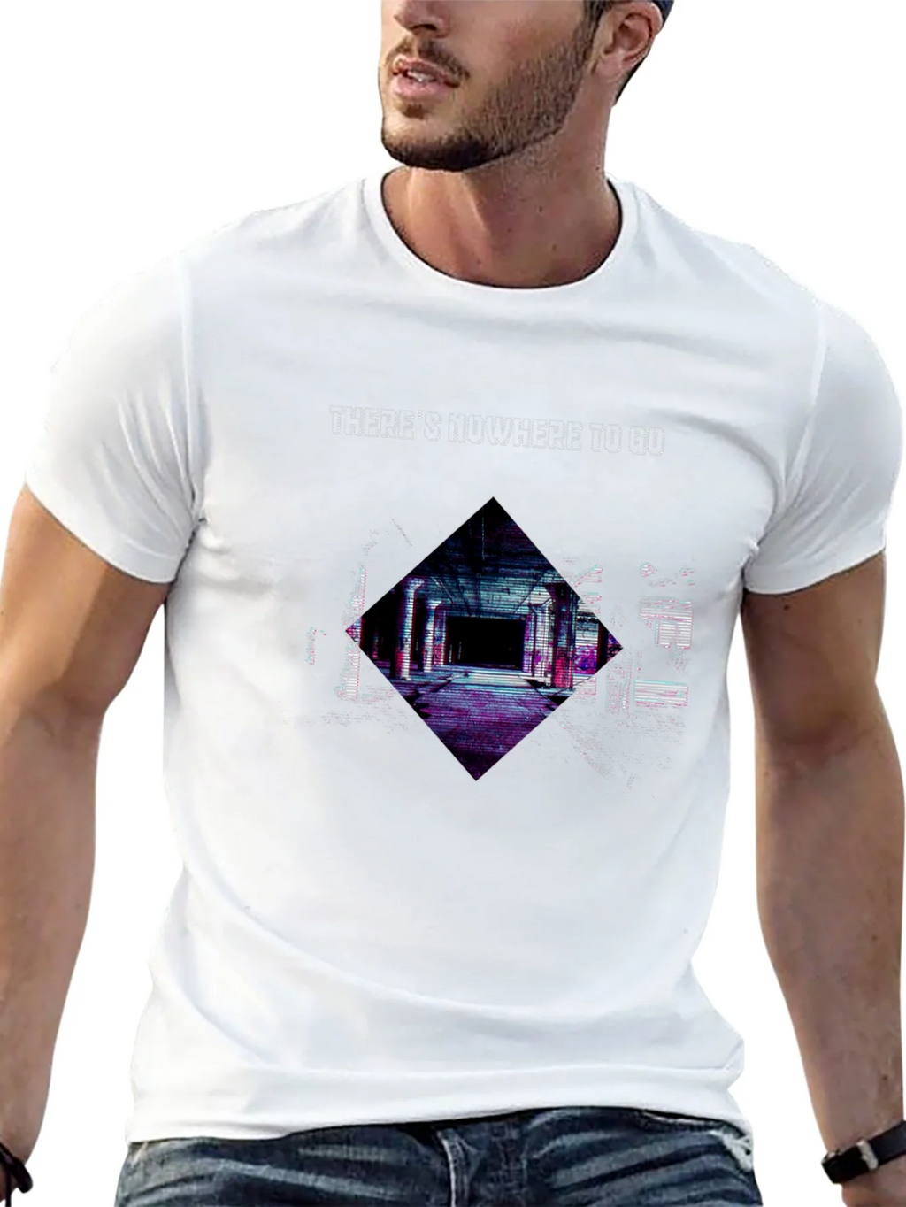Edgy Nowhere To Go Graphic Black T-Shirt
