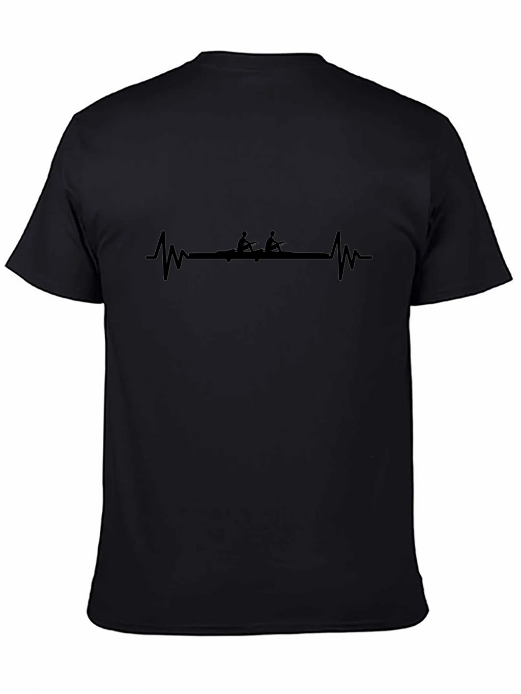Rowing Heartbeat T-Shirt - Black Graphic Tee