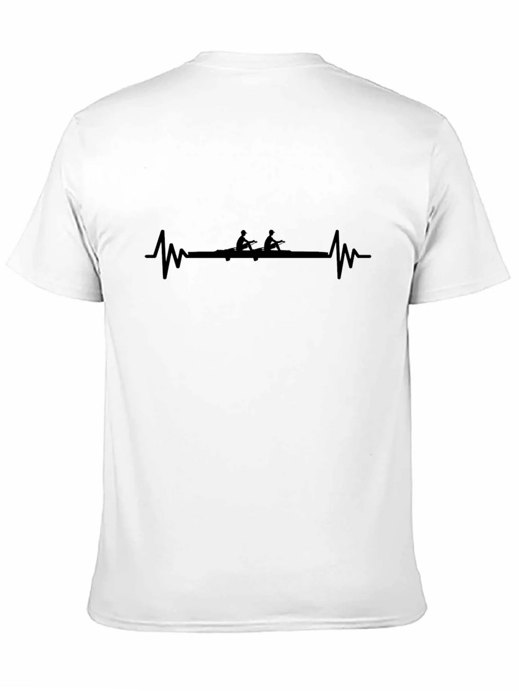 Rowing Heartbeat T-Shirt - Black Graphic Tee