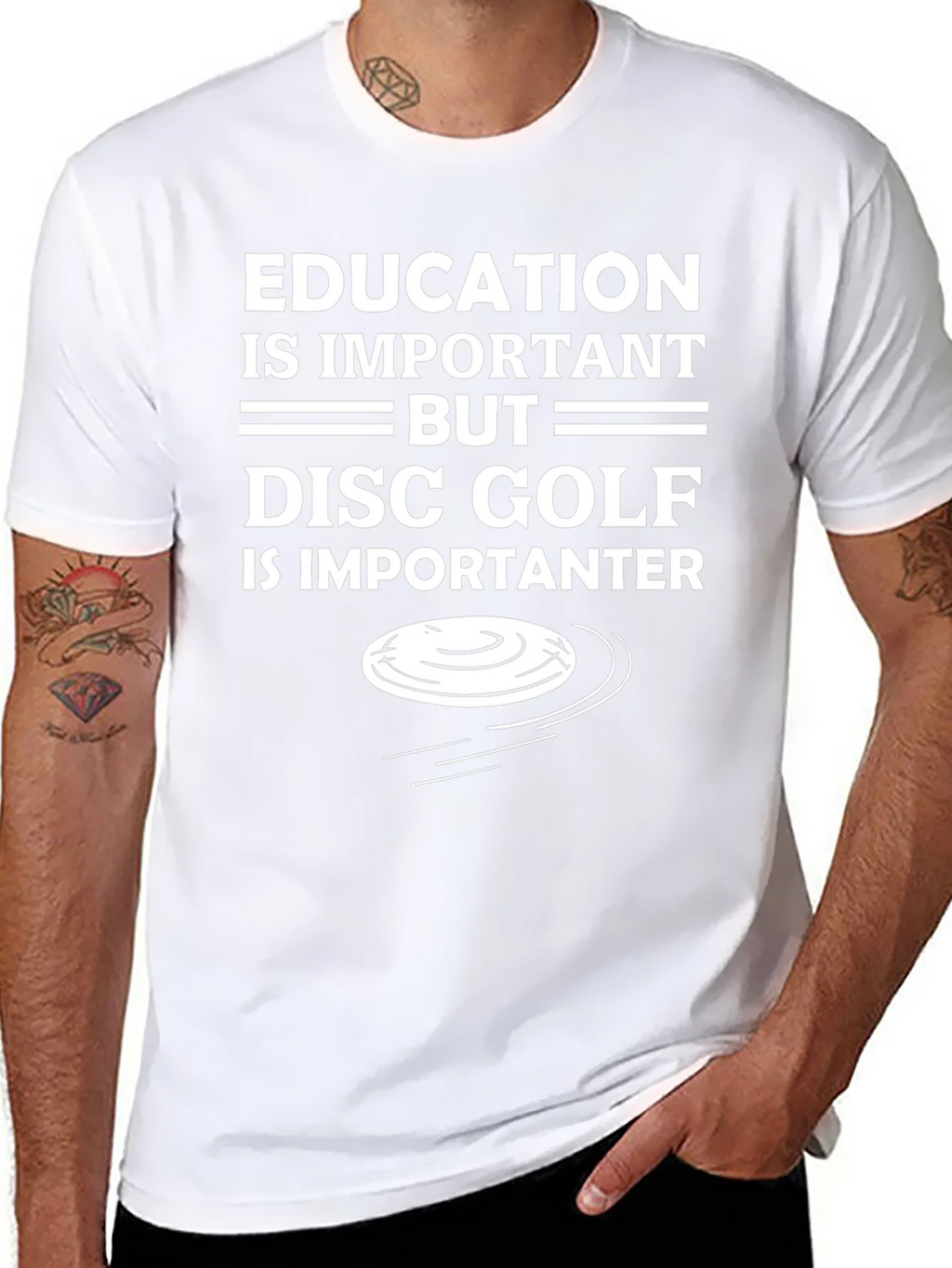 Funny Disc Golf T-Shirt - Education Important But...