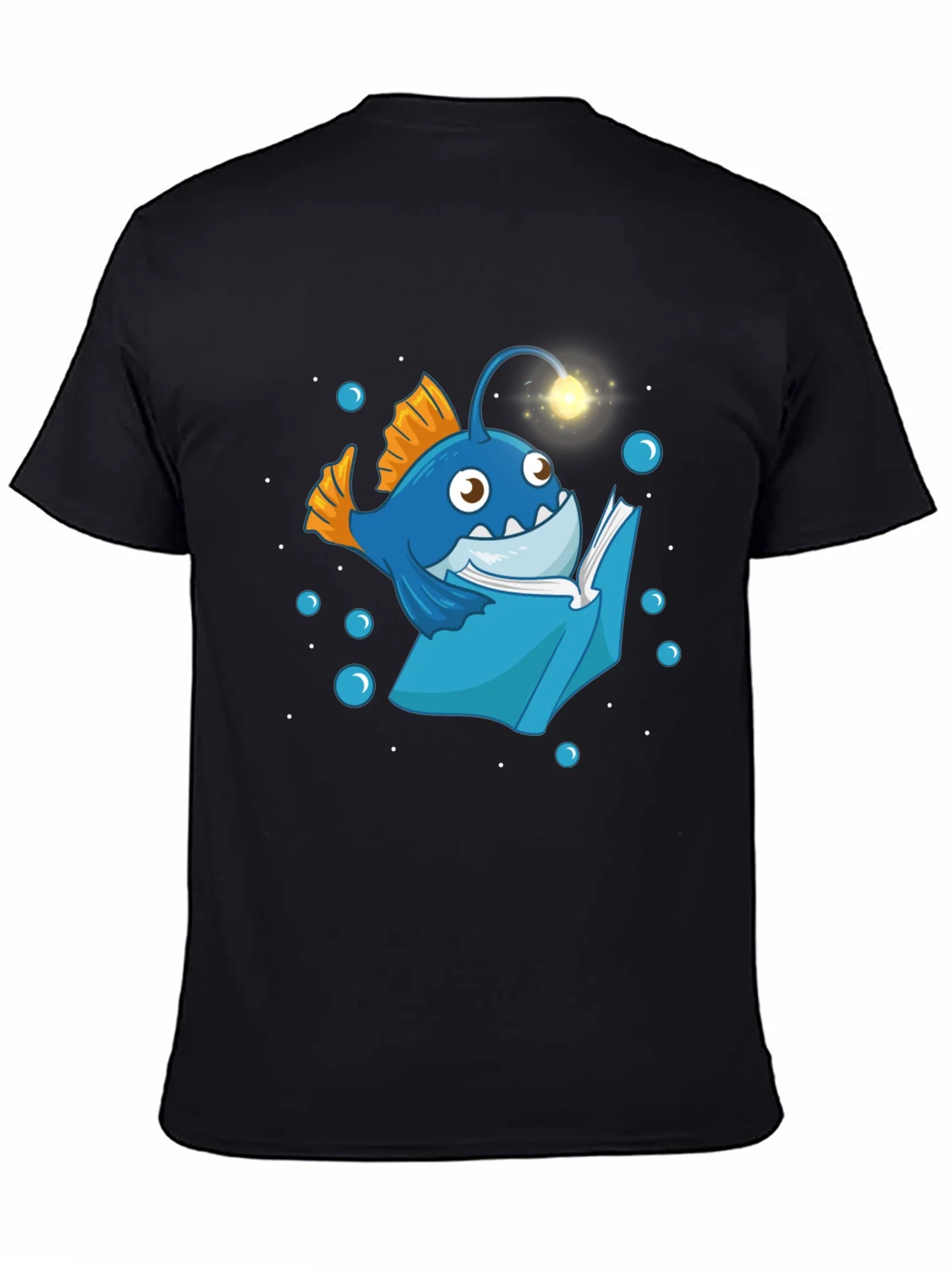 Angler Fish Reading Book T-Shirt - Funny Ocean Lover Tee