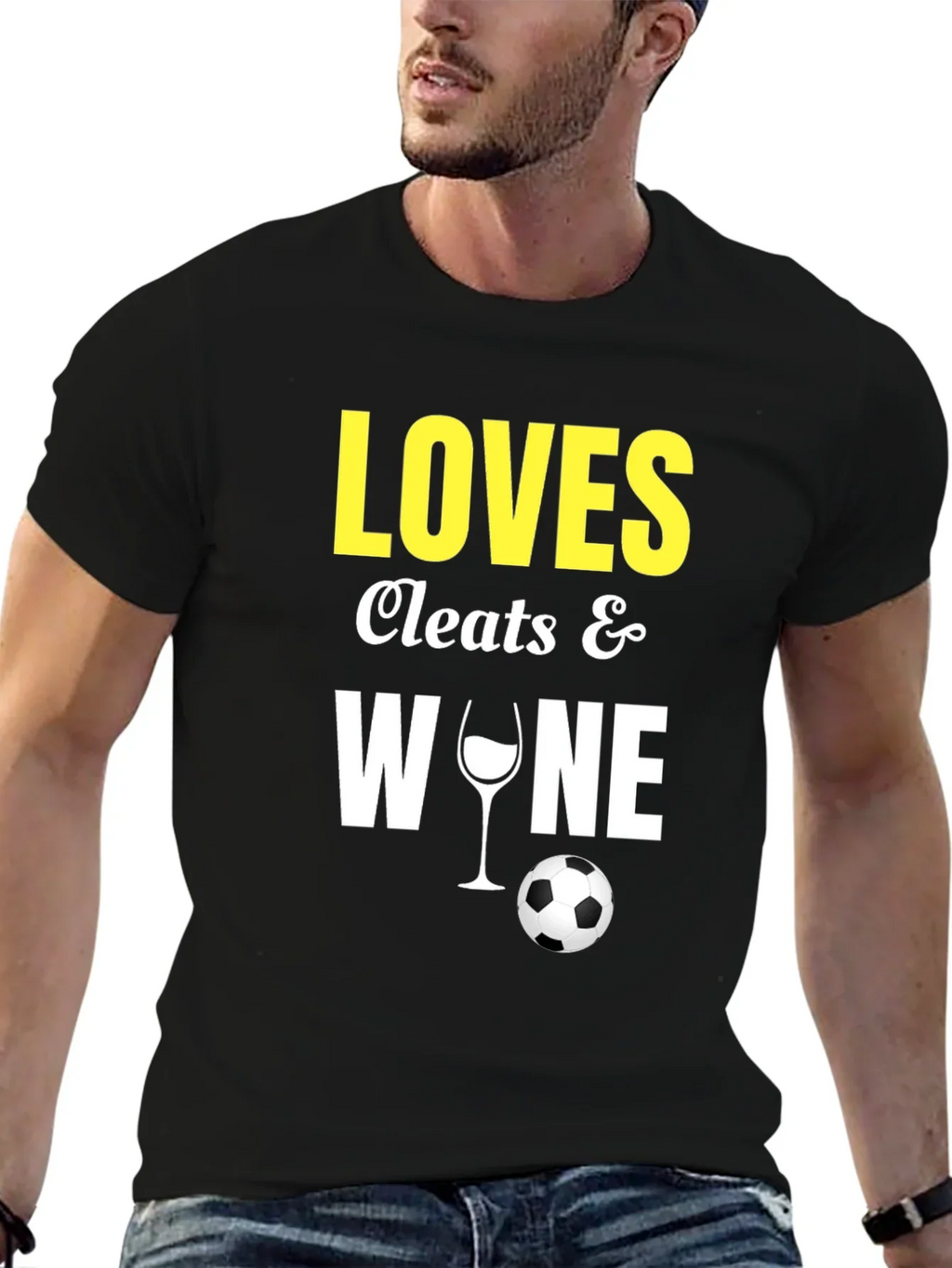 Loves Cleats & Wine T-Shirt Soccer Football Fan
