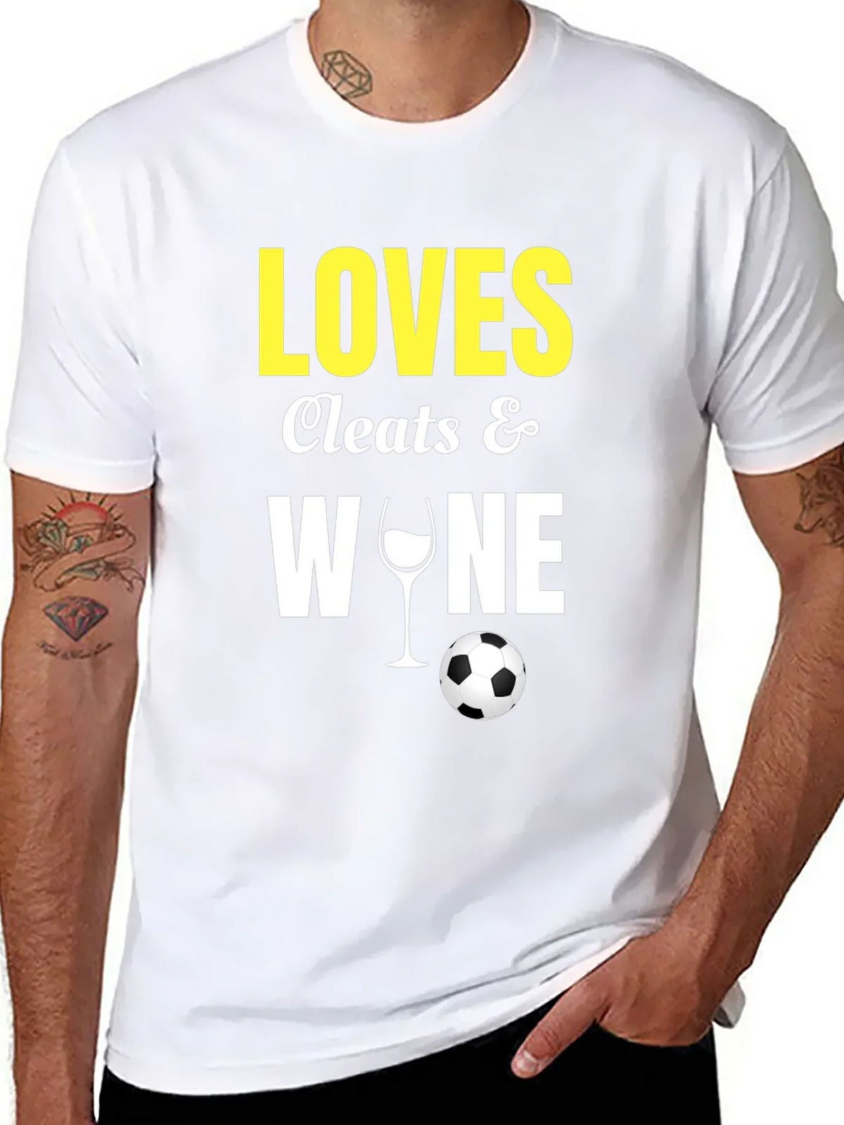 Loves Cleats & Wine T-Shirt Soccer Football Fan