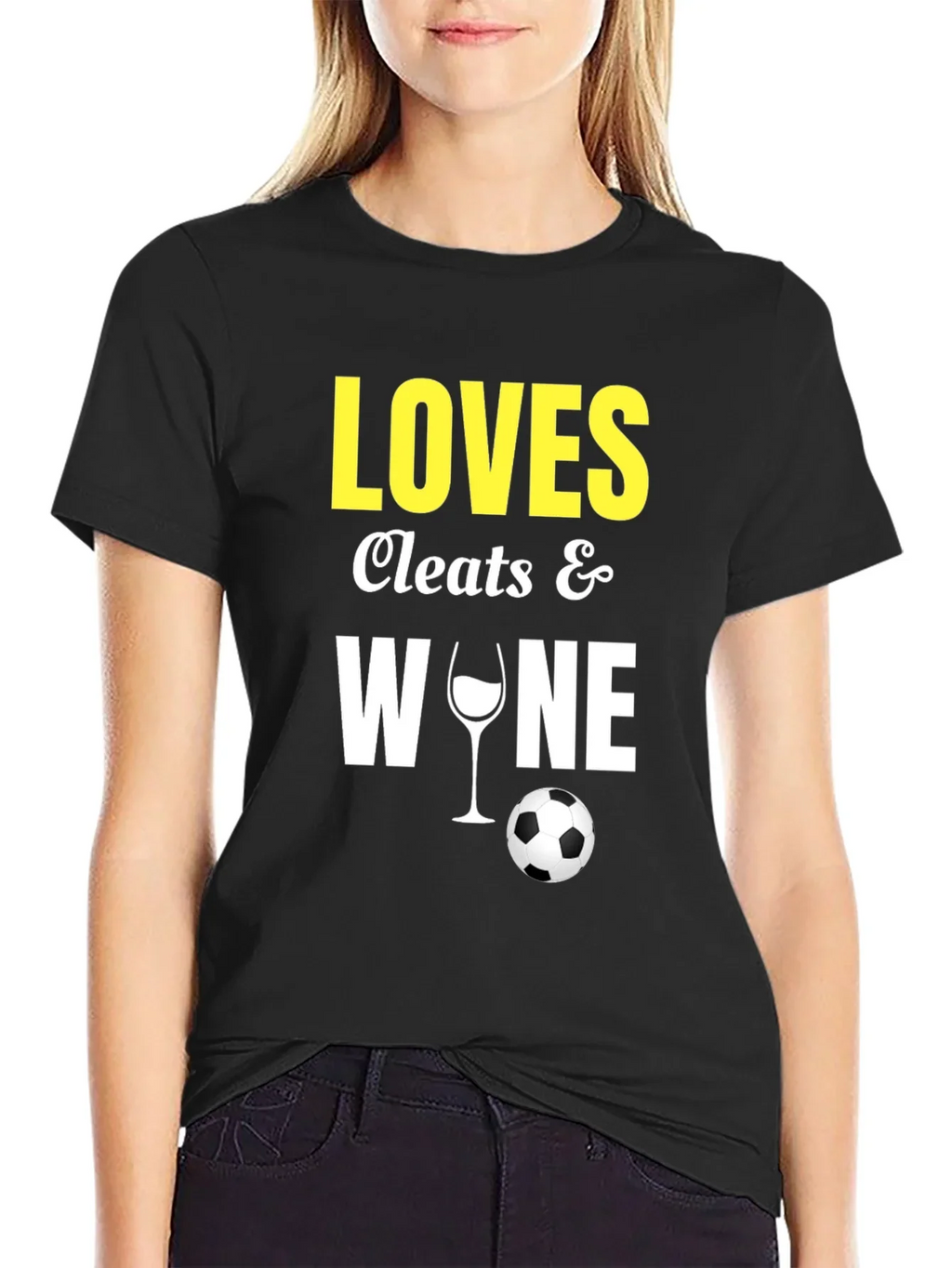 Loves Cleats & Wine T-Shirt Soccer Football Fan