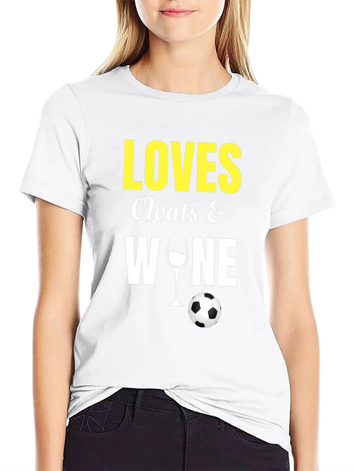 Loves Cleats & Wine T-Shirt Soccer Football Fan