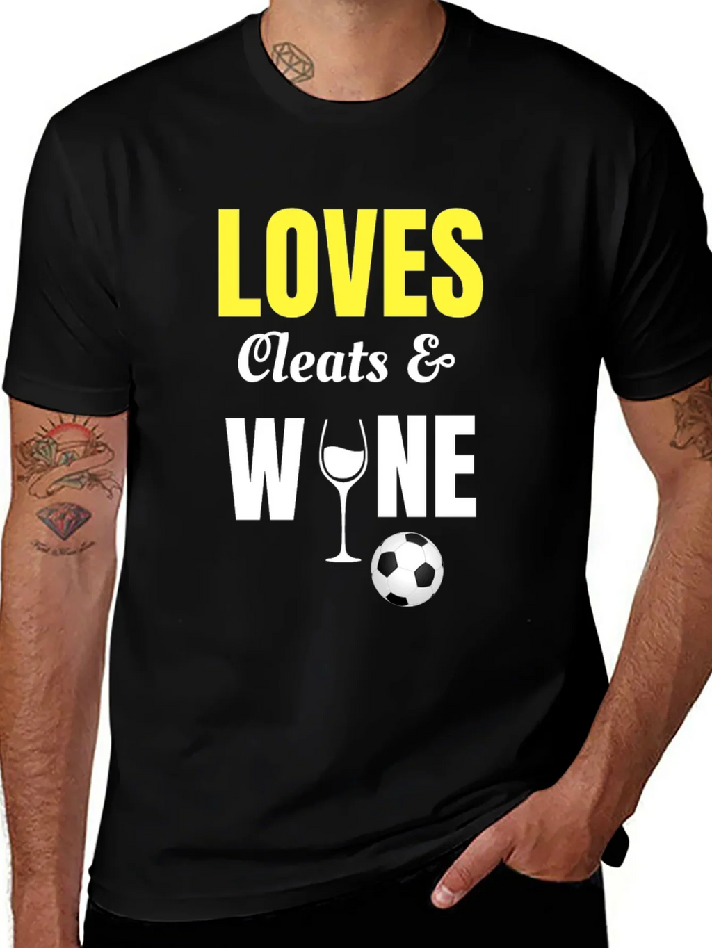 Loves Cleats & Wine T-Shirt Soccer Football Fan