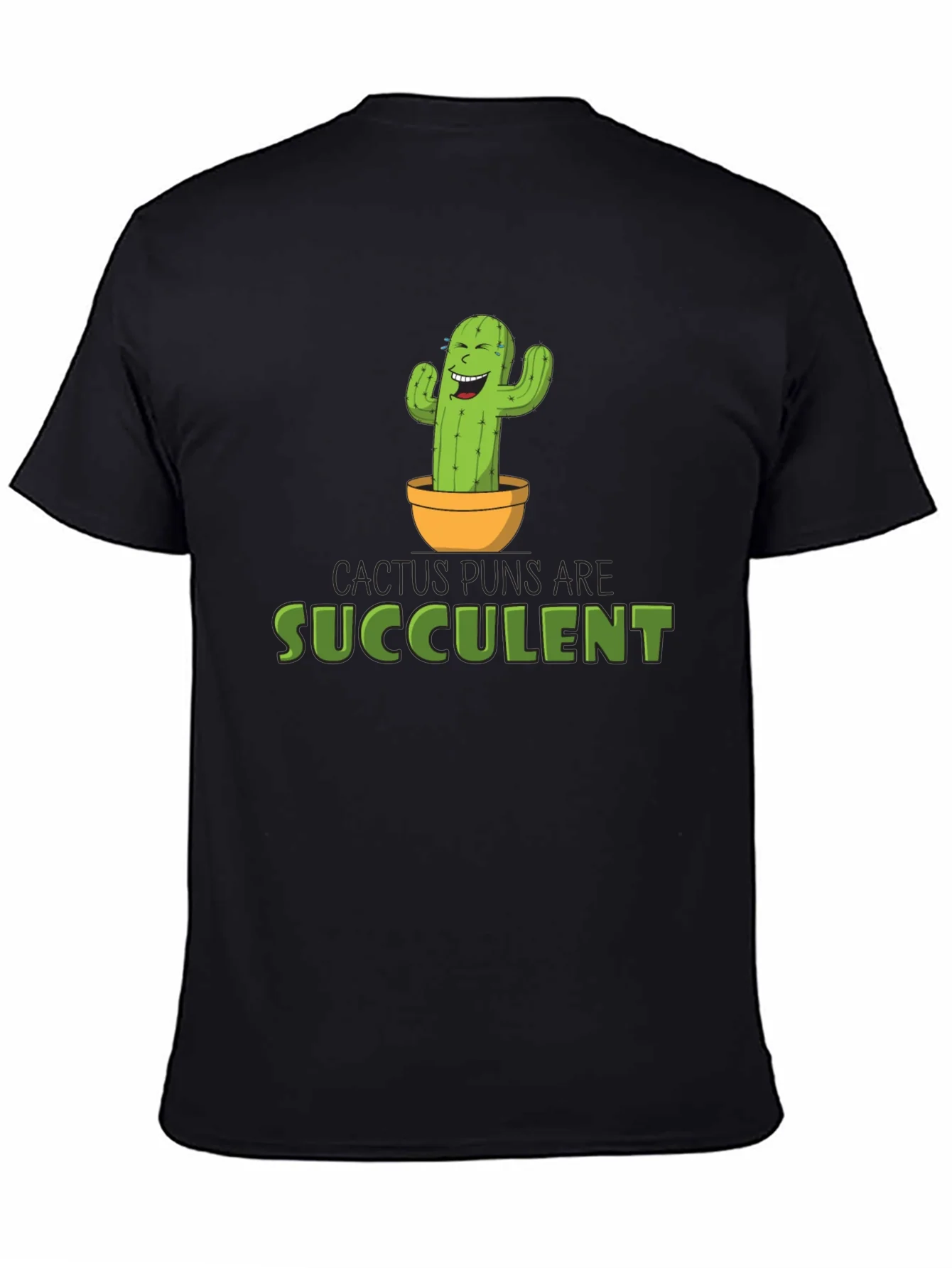 Cactus Puns Are Succulent Black Graphic Tee