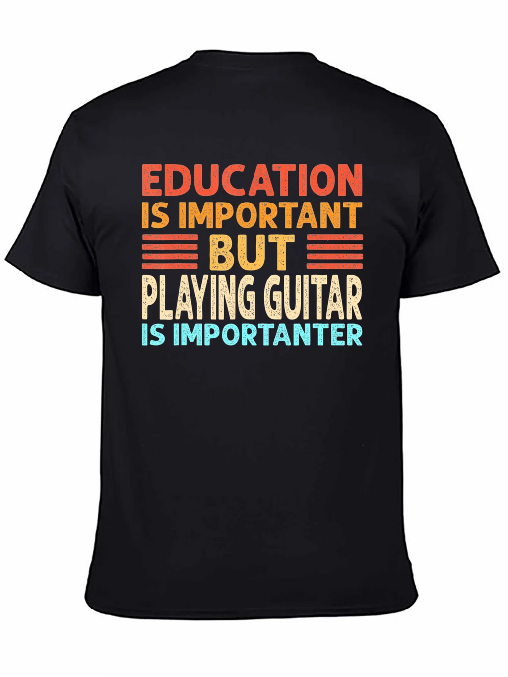 Funny Guitar Player T-Shirt Education is Important