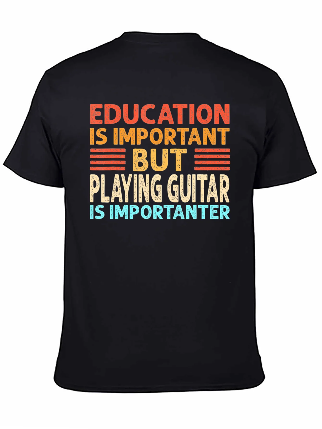 Funny Guitar Player T-Shirt Education is Important