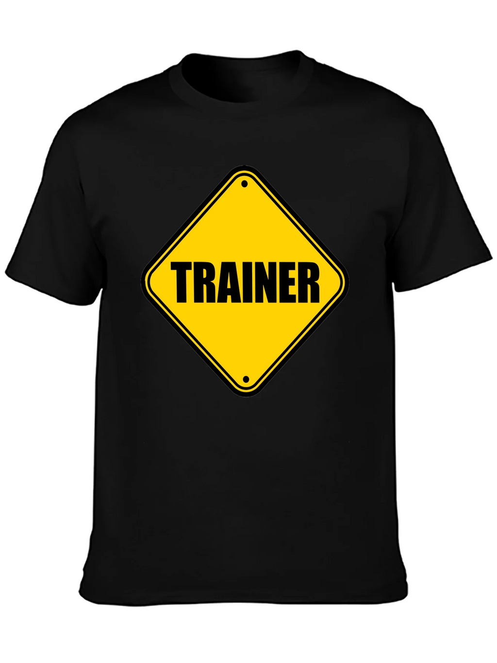 Trainer Warning Sign Graphic Tee - Black Cotton T-Shirt