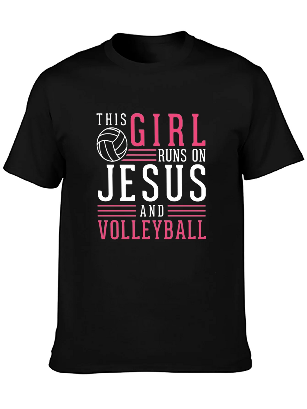 This Girl Runs on Jesus and Volleyball T-Shirt