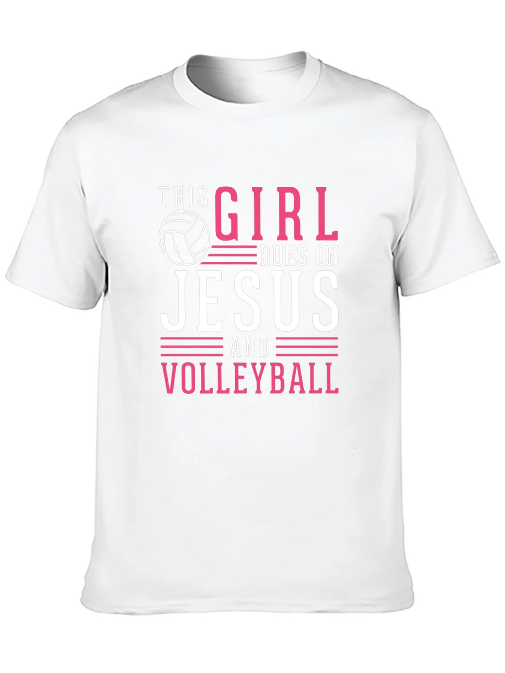This Girl Runs on Jesus and Volleyball T-Shirt