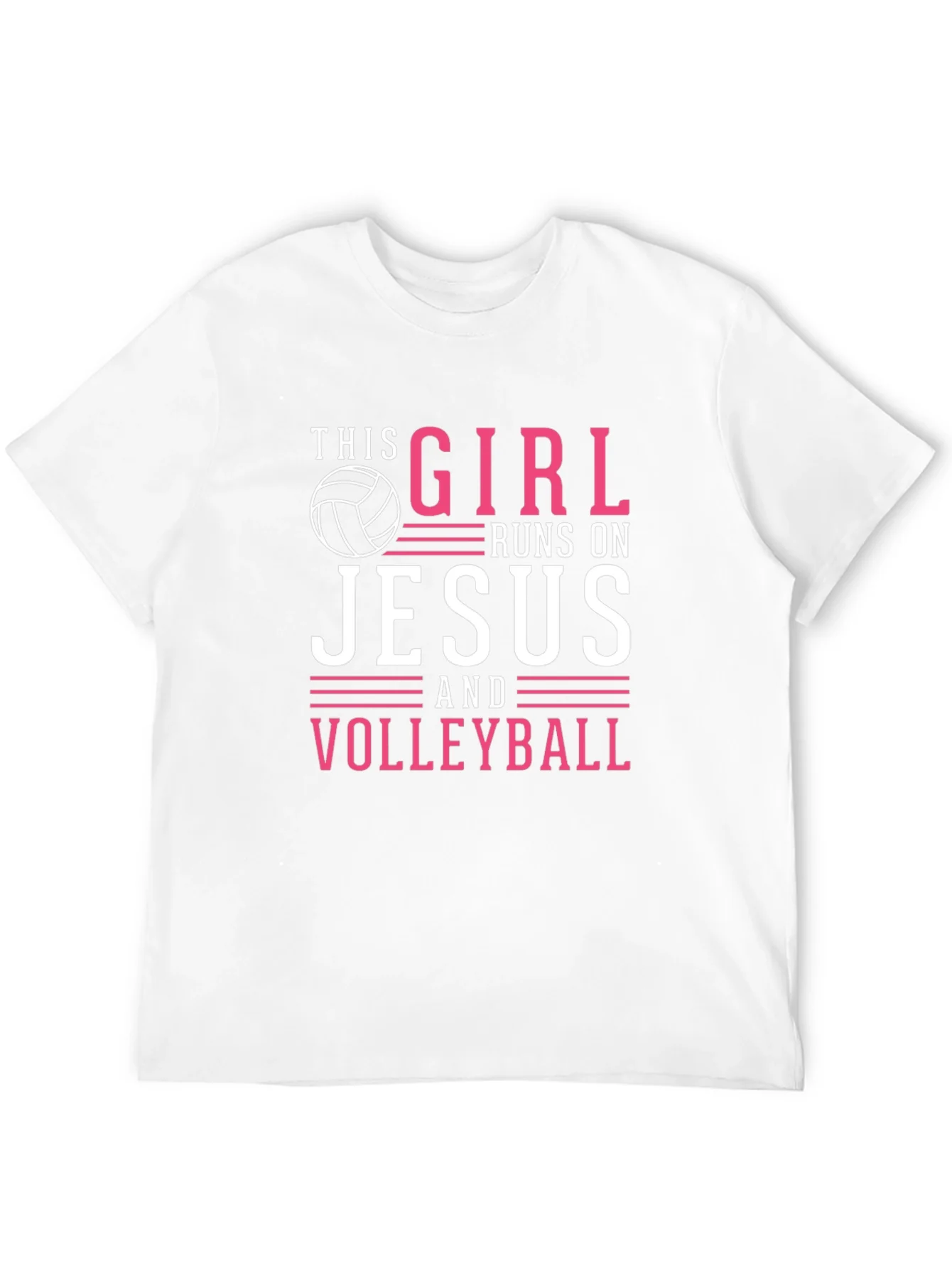 This Girl Runs on Jesus and Volleyball T-Shirt