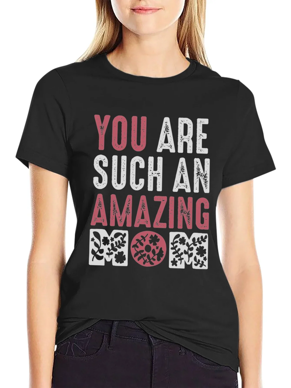 Amazing Mom Floral Graphic T-Shirt