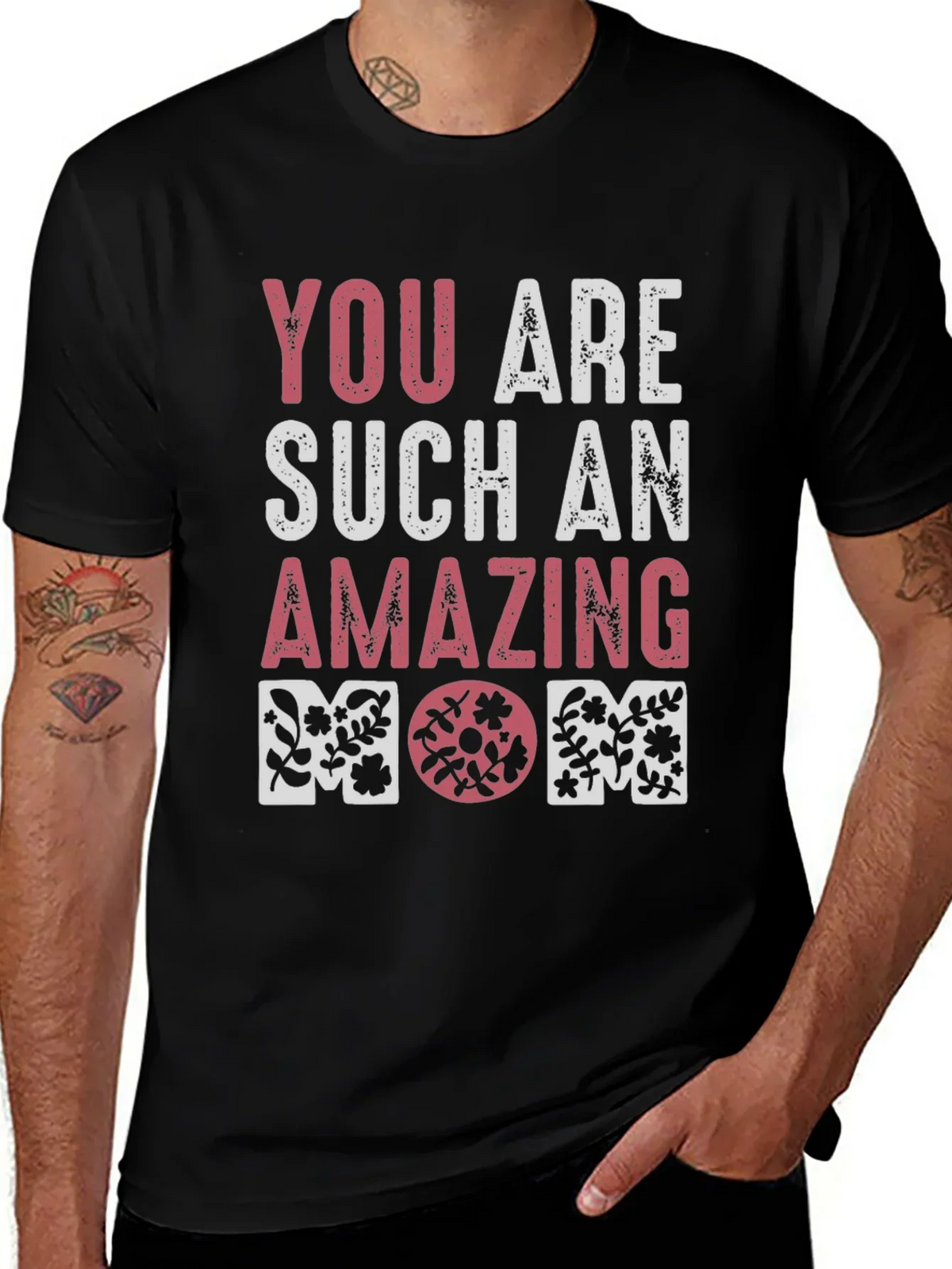 Amazing Mom Floral Graphic T-Shirt