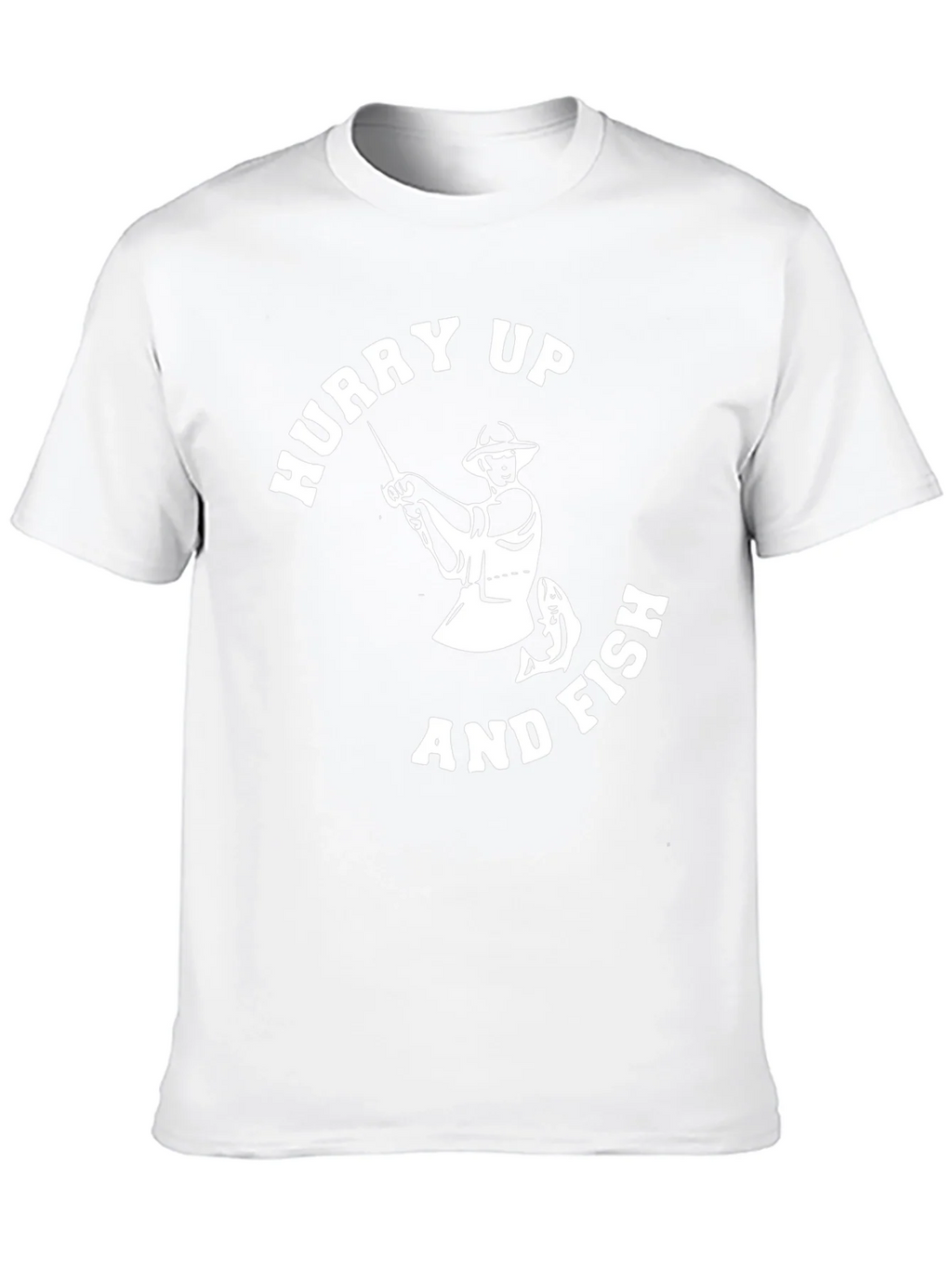 Hurry Up and Fish Mens Graphic T-Shirt