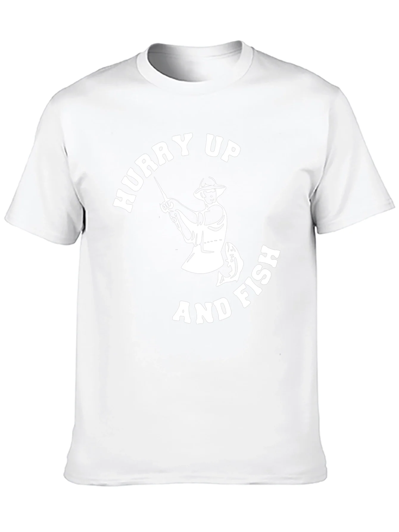 Hurry Up and Fish Mens Graphic T-Shirt